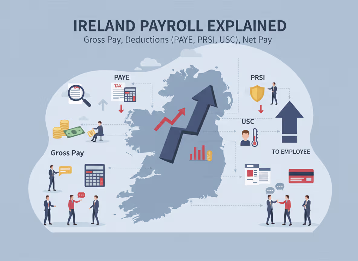 Ireland payroll explained for international employers using PAYE, PRSI and USC